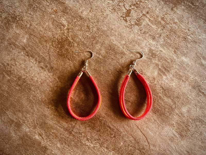 Good mood two-tone earrings - Earrings & Clip-ons - Other Materials Red