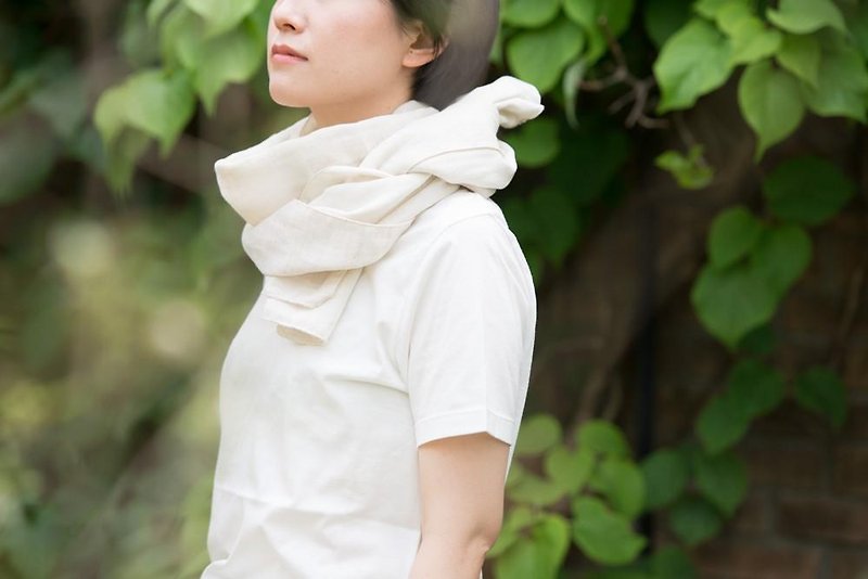 Organic Cotton And linen W gauze summer scarf - Scarves - Cotton & Hemp 