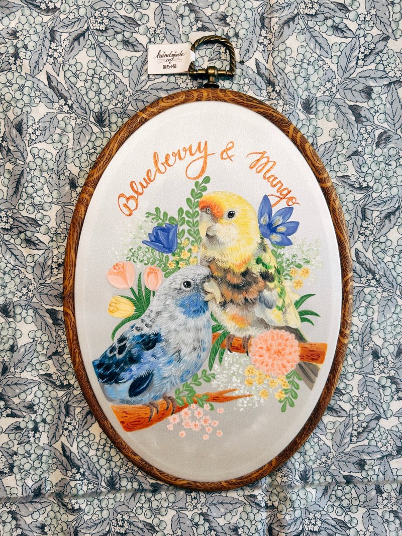 客製化寵物畫・專屬真絲掛畫・寵物紀念禮物首選 - 似顏繪/客製畫 - 絲．絹 多色