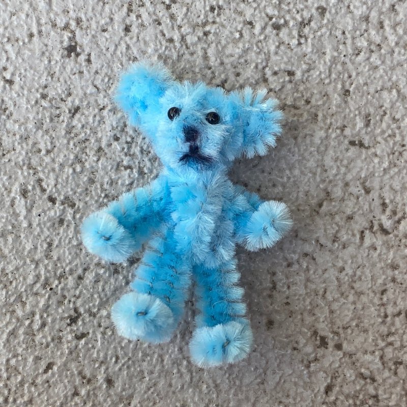 彩色小熊 5cm bear藍色-毛根扭扭棒手作 - 擺飾/家飾品 - 其他材質 藍色