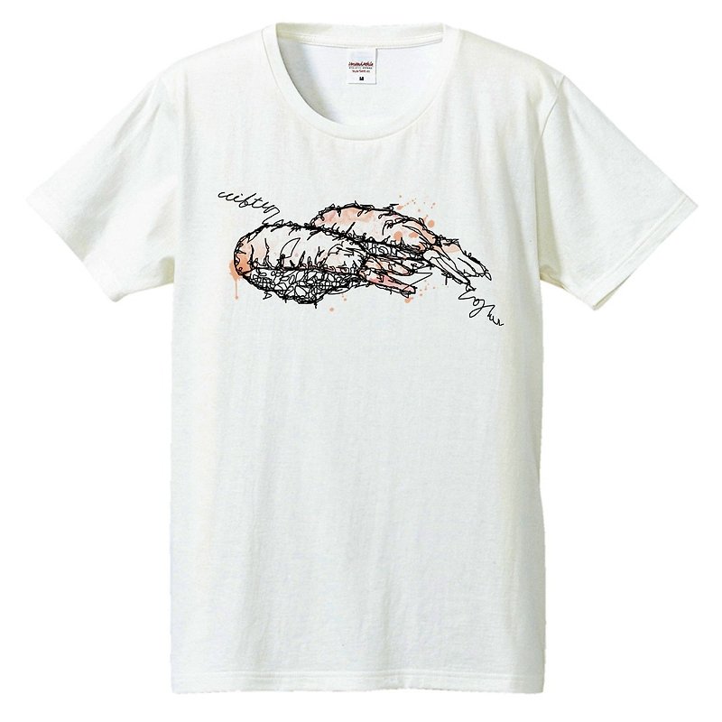 T-shirt / Sushi ebi - เสื้อยืดผู้ชาย - ผ้าฝ้าย/ผ้าลินิน ขาว