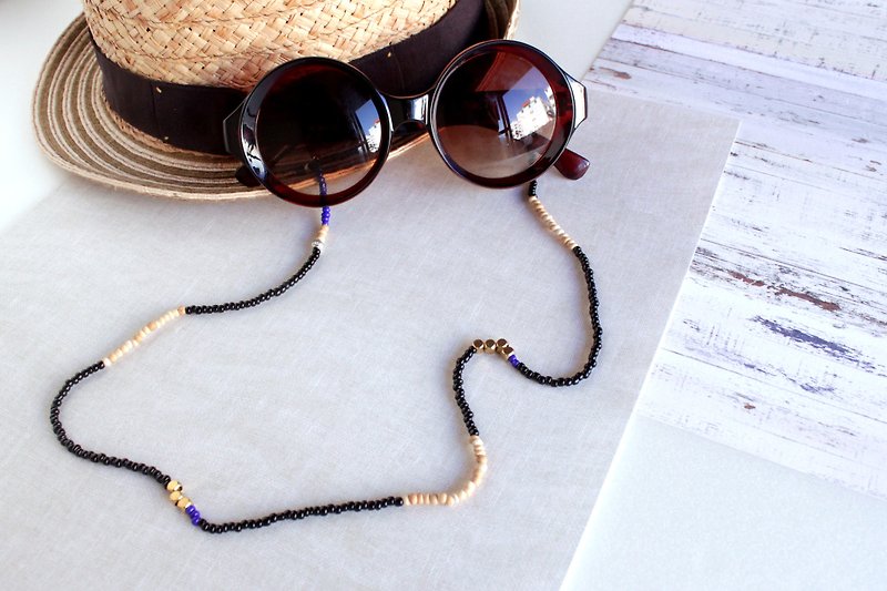 Bead & Chain Necklace / Glasses chain / Bracelet - กรอบแว่นตา - แก้ว สีดำ