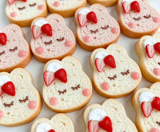 おひるねうさぎの苺食パン 白 ミニチュア - ショップ mapu