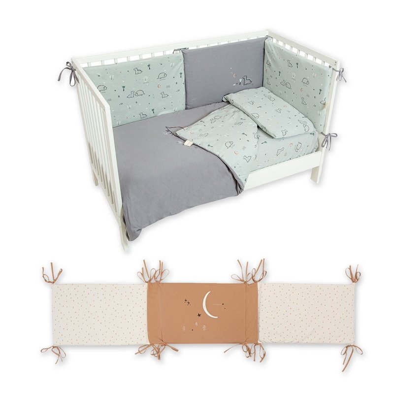 【bimbidreams】Bamboo Fiber Organic Cotton Bed Surrounder 195x40x3cm Free Mini Bag/Crib Surrounder - ผ้าปูที่นอน - วัสดุอื่นๆ หลากหลายสี