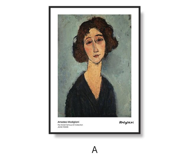 モディリアーニ・女性の絵画_掛け絵_名画シリーズ_台湾製、2営業
