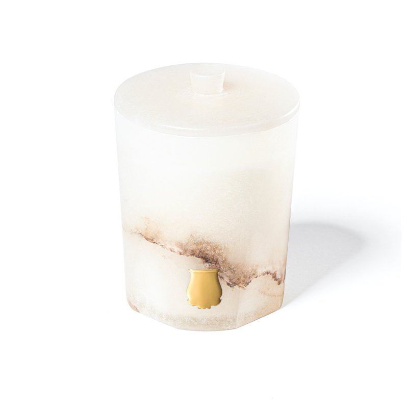Cire Trudon Alabaster 雪花石摩洛哥薄荷茶 - 香氛蠟燭/燭台 - 石頭 白色
