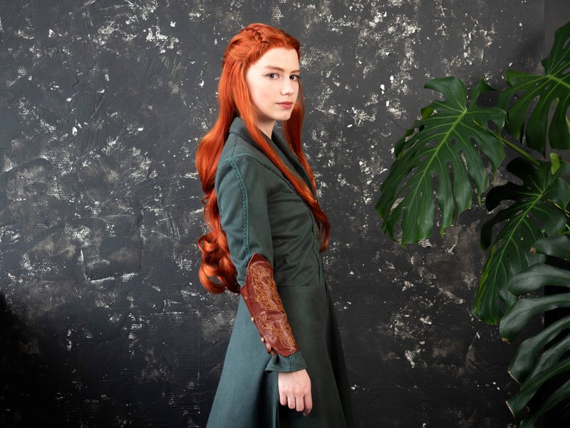 The Hobbit Cosplay - Tauriel Costume - Faux Suede Green Dress - Made to order - 禮服/小禮服 - 聚酯纖維 綠色