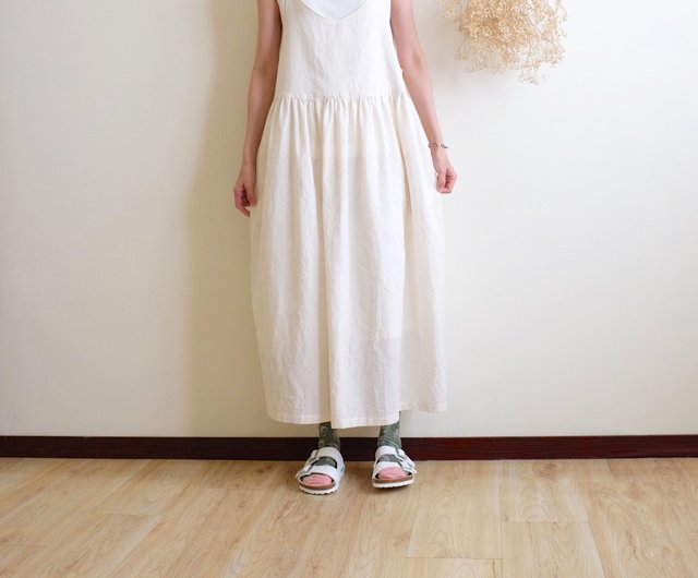毎日の高級手作り服アプリコットホワイトショルダーストラップパッド入りリネンドレス ショップ Miaohq ワンピース Pinkoi 毎日の高級手作り服アプリコットホワイトショルダーストラップパッド入りリネンドレス ショップ Miaohq ワンピース Pinkoi