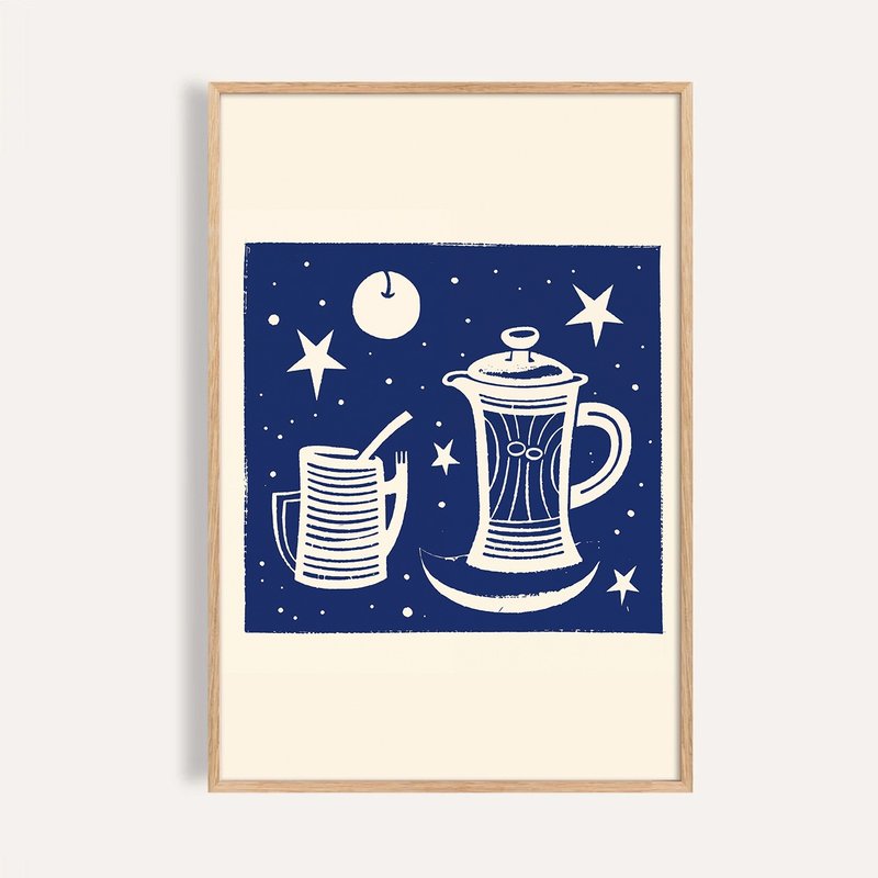 星夜咖啡星球 Nightbrew Galaxy / 當代版畫掛畫 - 海報/掛畫/掛布 - 紙 
