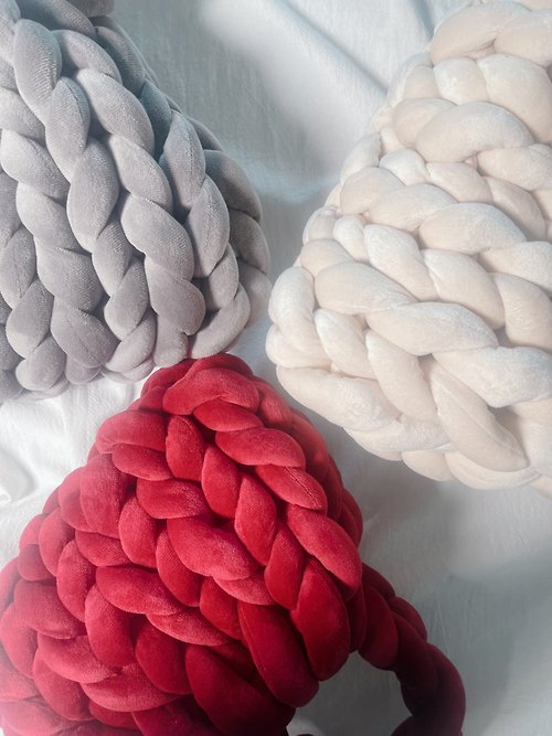 chill.crochet.life 韓國大熱 雲朵包 手製超粗線絲絨編織包 3色 【大】核桃包