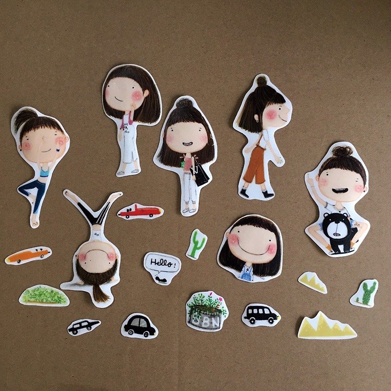 Affix HUA-0029 together - Stickers - Paper Brown