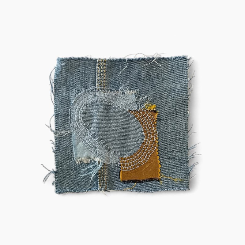 Upcycled denim boro patch – visible mending. - 編織/刺繡/羊毛氈/縫紉 - 棉．麻 