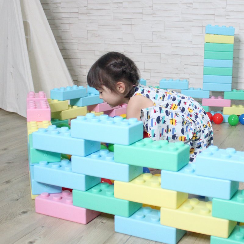 WOOHOO FantasBrick Large Shaking Soft Building Blocks - 80+38pcs [Free Storage Bag x3] - ของเล่นเด็ก - พลาสติก หลากหลายสี