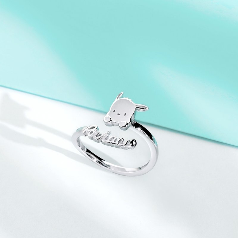 [Customized gift] Pochacco & Me series-Pachacco dog custom lettered sterling silver ring - General Rings - Sterling Silver Silver