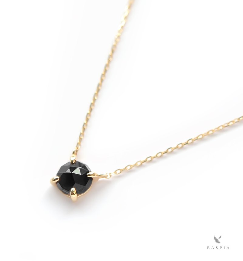 ブラックスピネル K10ネックレス ローズカット ~VALOA~ 8月誕生石 - 項鍊 - 寶石 黑色