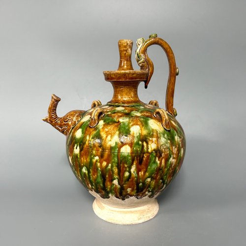 唐三彩龍柄四連純花瓶 - ショップ コレクター 置物 - Pinkoi