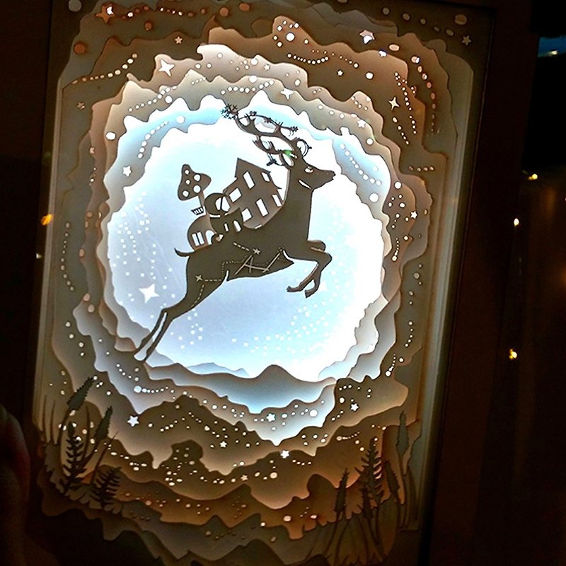 | Light and Shadow Story | Paper Sculpture Night Light | Little Deer Planet | - Lighting - Paper Multicolor