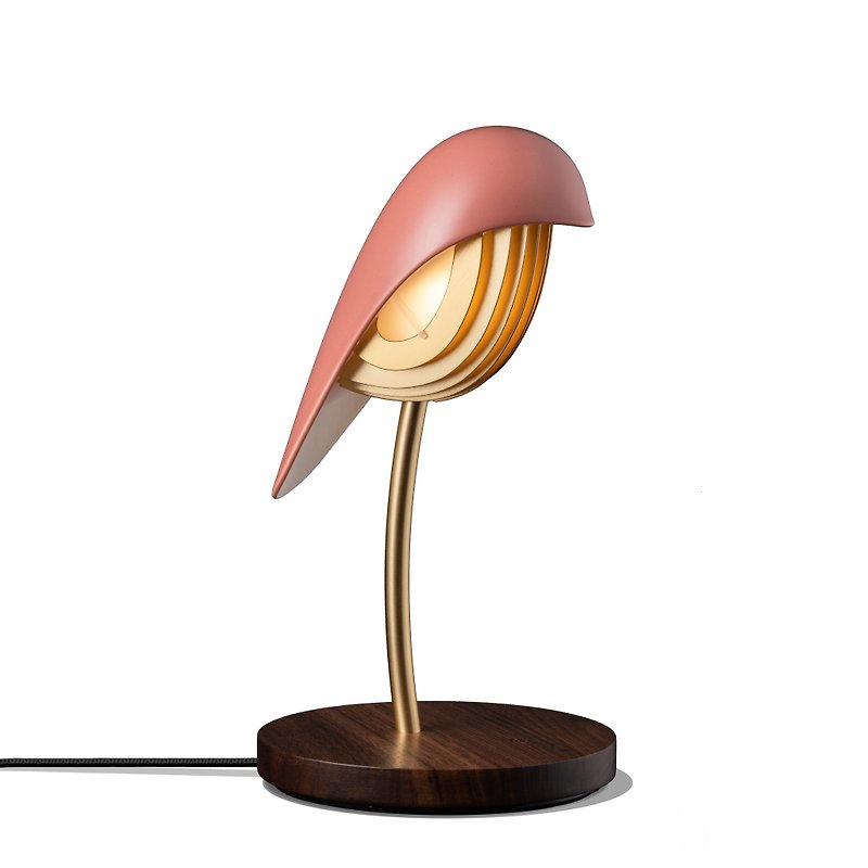 BIRD陶瓷觸控鳥燈-暖磚紅 - 燈具/燈飾 - 瓷 粉紅色