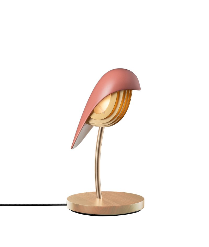 BIRD陶瓷觸控鳥燈-暖磚紅 - 燈具/燈飾 - 瓷 粉紅色