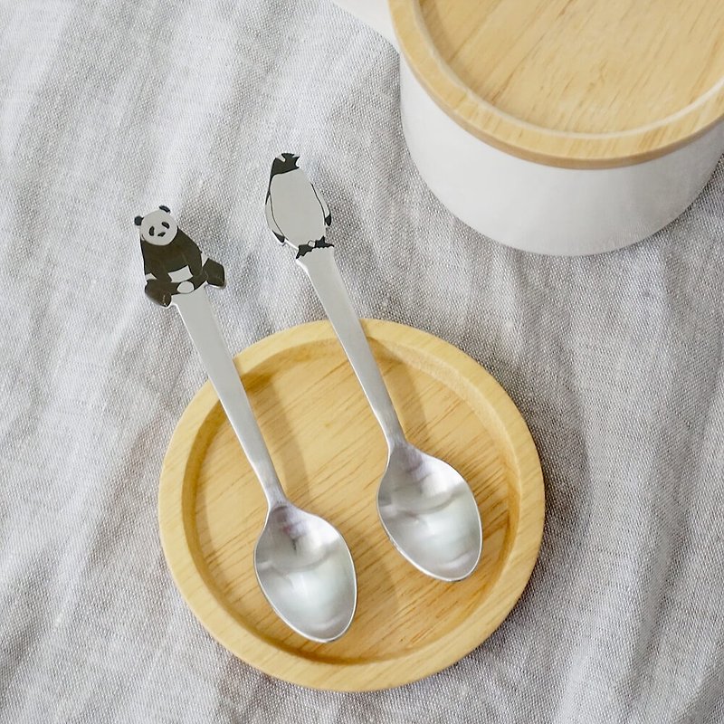 padou Animal Coffee Spoon Penguin Panda Bear Gift Cute Tea Kids Present Japan - Cutlery & Flatware - Stainless Steel Silver