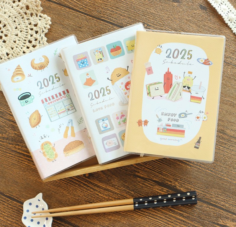 MileKouKou/2025 Color Printed 50K Diary Handbook (3 Pictures) | Annual Handbook SDM-288 - สมุดบันทึก/สมุดปฏิทิน - กระดาษ 