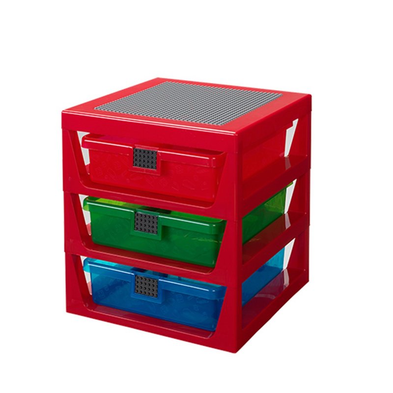 Room Copenhagen LEGO LEGO toy storage three-tier shelf (red) graduation gift - Storage - Other Materials 