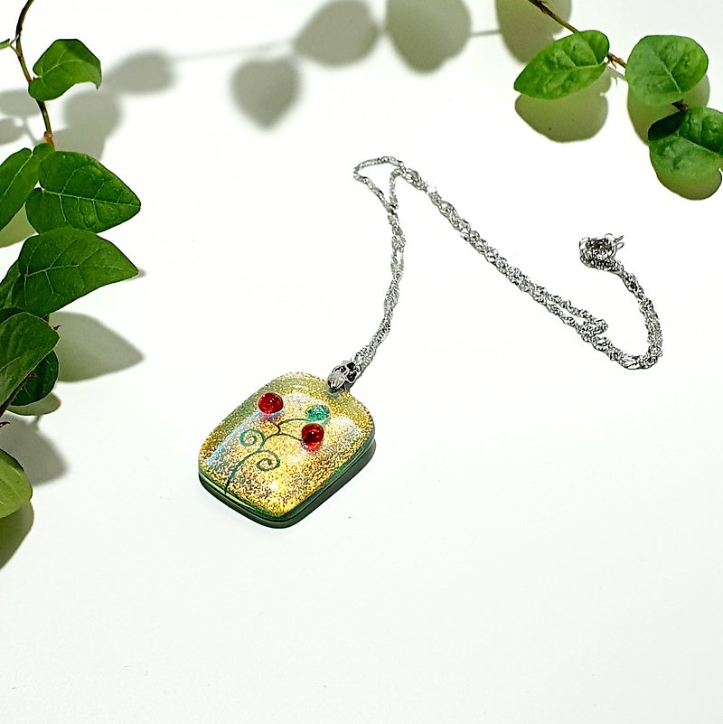 Colored glaze necklace-flower language - Necklaces - Colored Glass Multicolor