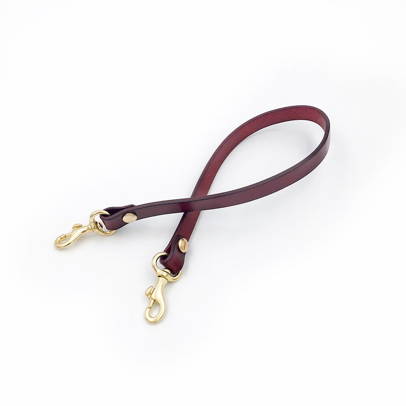 Handmade vegetable tanned leather-13mm Bronze hook short strap - Other - Genuine Leather Multicolor