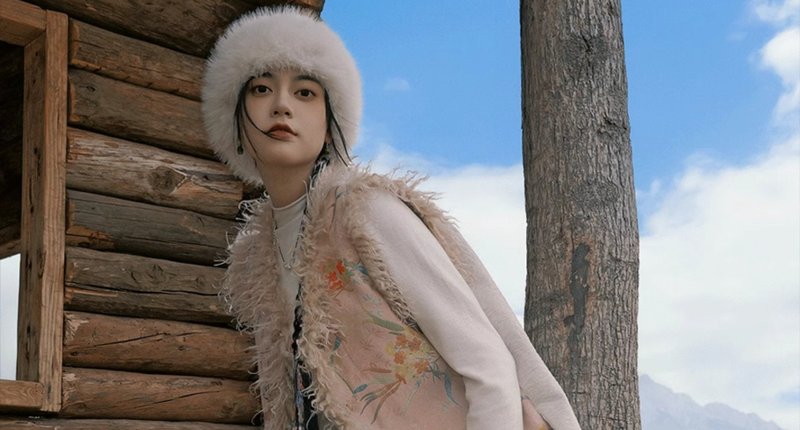 隨心遠游 新中式復古藏裝 拼接夾棉坎肩 - 女上衣/長袖上衣 - 其他材質 粉紅色