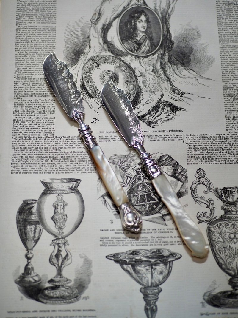 英國純銀貝母抹刀 - 擺飾/家飾品 - 純銀 銀色