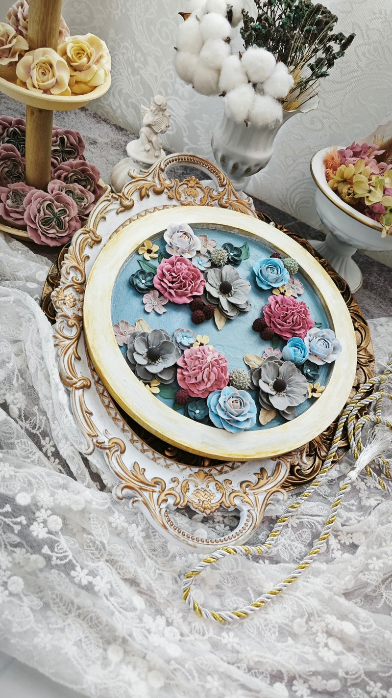 Scented 3D Floral Art - 20cm Round Frame - ของวางตกแต่ง - ดินเหนียว 