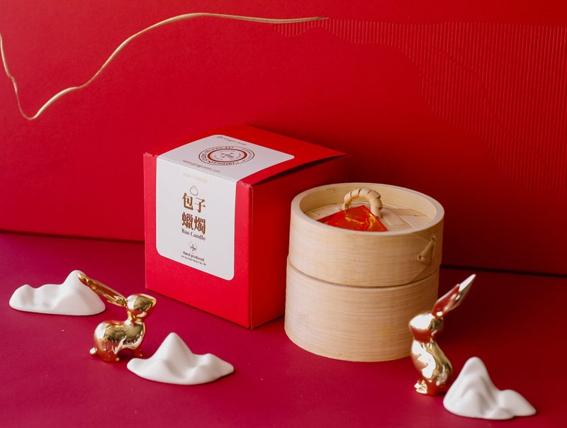 Bao Candle/2025 Chinese New Year Gift Box Year of the Snake Fragrance Candle Expansion - Fragrances - Wax Red