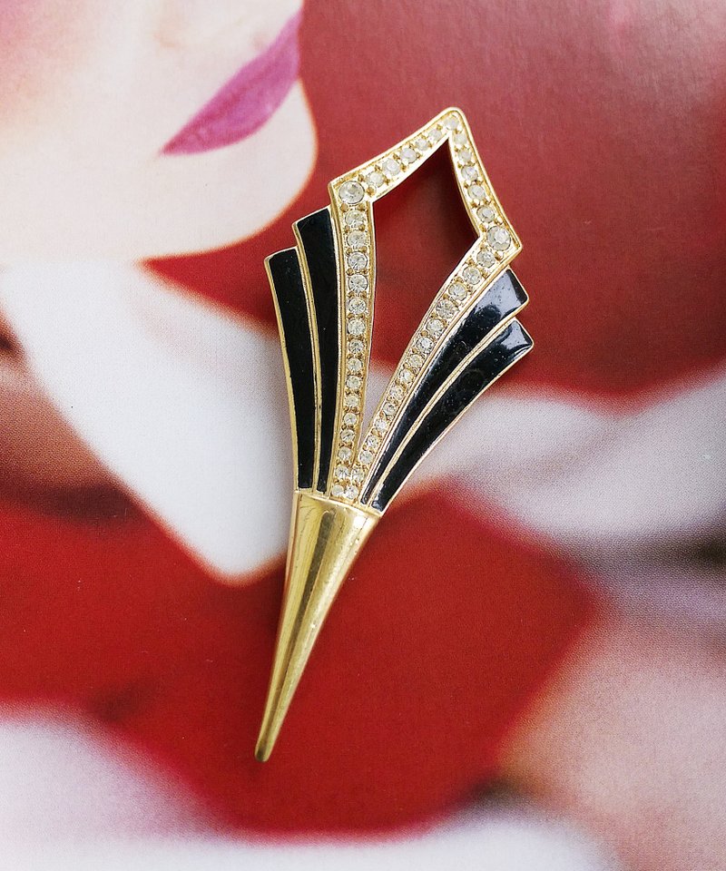 Vintage Jewelry 西洋古董飾品 TRIFARI  ART DECO 風格  別針 - 徽章/別針 - 其他金屬 金色