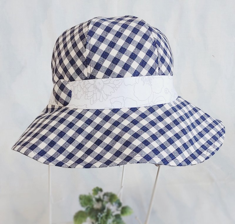 Romantic Sun Hat | With Hand Braided Strap - Hats & Caps - Cotton & Hemp Blue