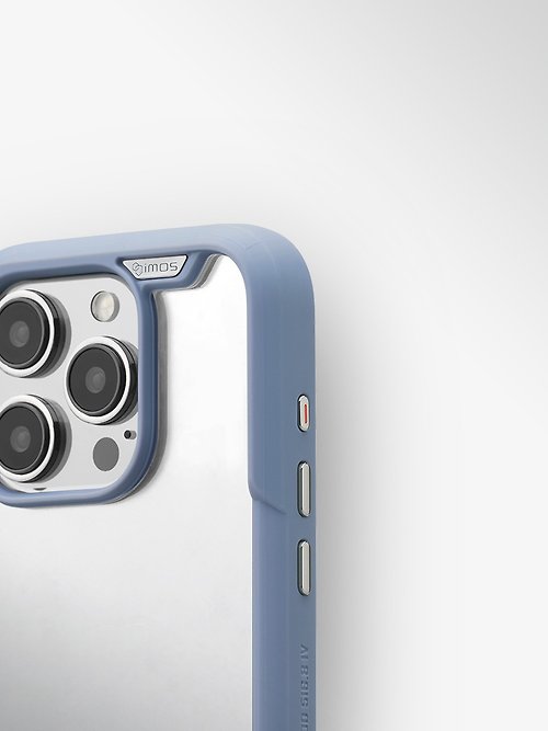 imos 美國康寧玻璃保護貼 imos iPhone15 系列 TREND BOOST 軍規防震保護殼-藍莓色