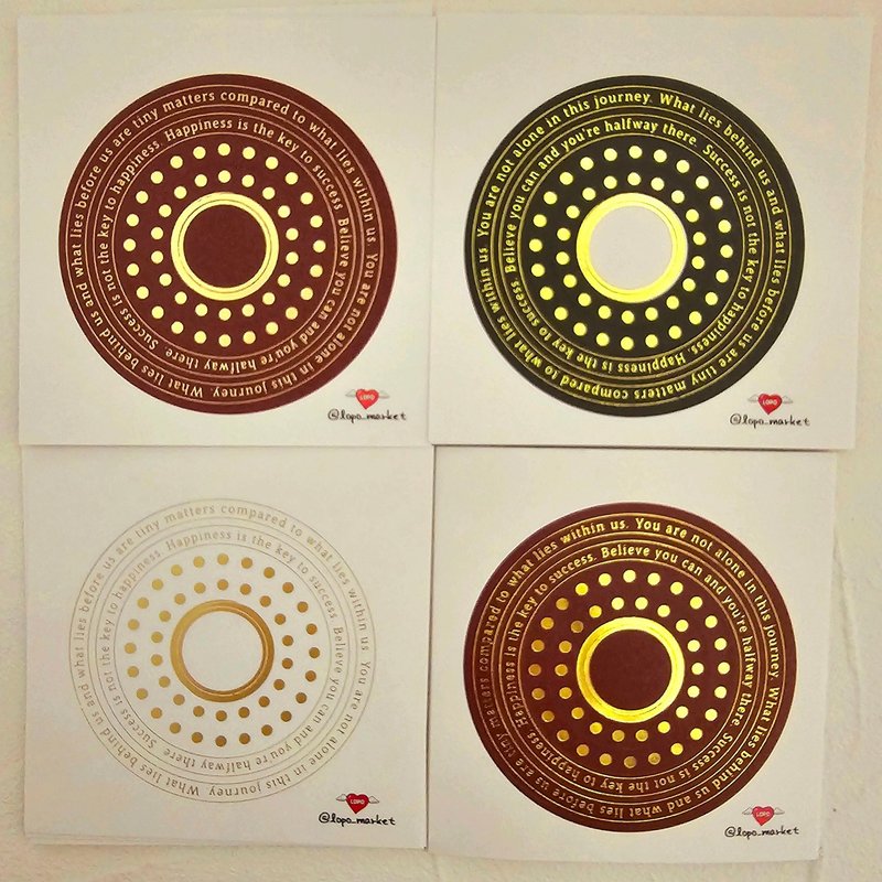 Gold Foil Circular Border Die-Cut Stickers Set 15 Sheets in 3 Colors - สติกเกอร์ - วัสดุอื่นๆ 