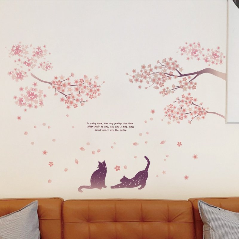 Sakura blowing snow creative wall sticker - ตกแต่งผนัง - วัสดุอื่นๆ หลากหลายสี