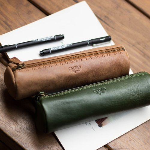 Retro leather thin pencil case-retro Brown(limited quantity while stocks  last) - Shop motherhouse-tw Pencil Cases - Pinkoi