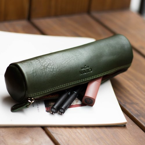 [Lucky Item] Genuine leather pencil case cylindrical multi-purpose pencil  case 072067 three colors