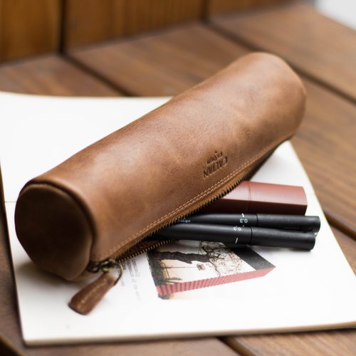 Retro leather thin pencil case-retro Brown(limited quantity while stocks  last) - Shop motherhouse-tw Pencil Cases - Pinkoi