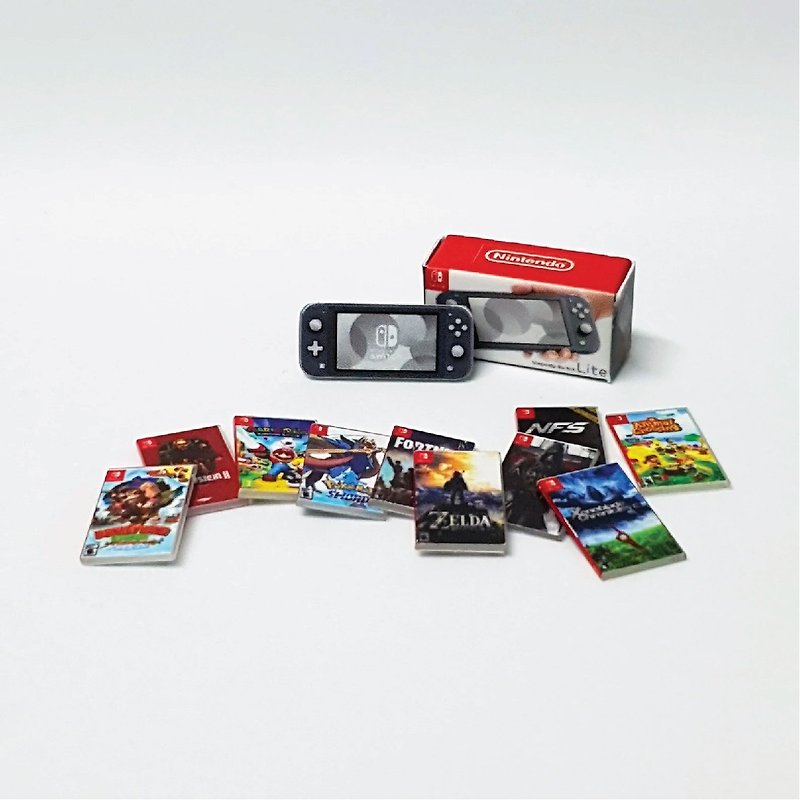 โมเดลจิ๋ว เครื่องเกมส์นินเทนโด สวิส  Miniature Gray Nintendo Switch Lite 1/12 - ของวางตกแต่ง - พลาสติก สีเทา