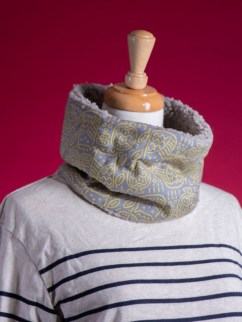 [Owl aunt - gray yellow] neck circumference # neck warm cover # scarf #Christmas exchange gift # 可爱 - Scarves - Cotton & Hemp Yellow