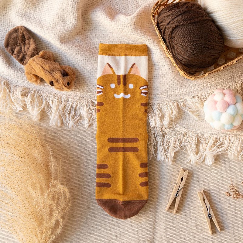 單單襪 – 大橘子 (單隻) - 襪子 - 棉．麻 橘色