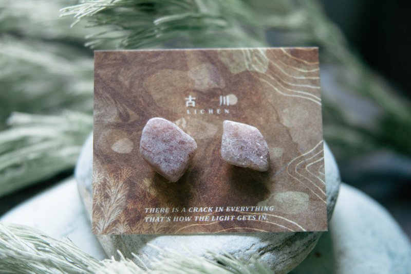 CRACK | 礦物系耳環 |  EARRINGS - 耳環/耳夾/耳骨夾 - 玉石 粉紅色