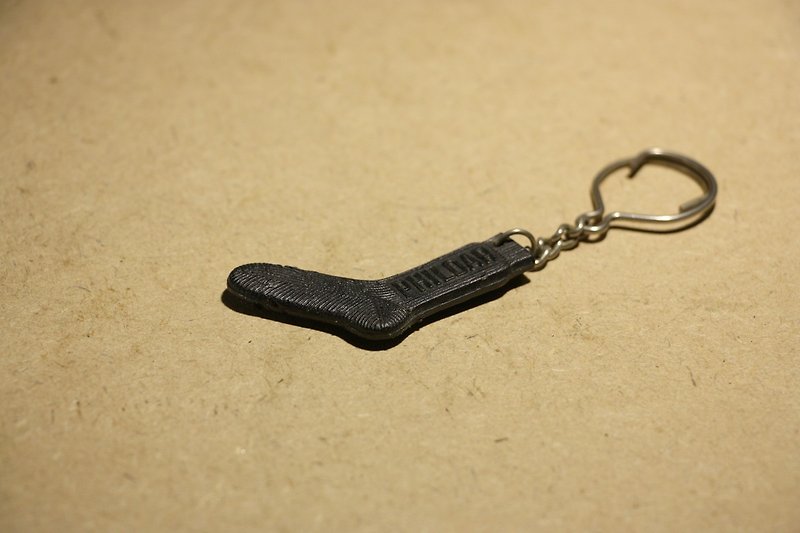 Purchased from the Netherlands in the middle and late 20th century old socks brand PHILDAR stockings antique key ring - Keychains - Plastic Black