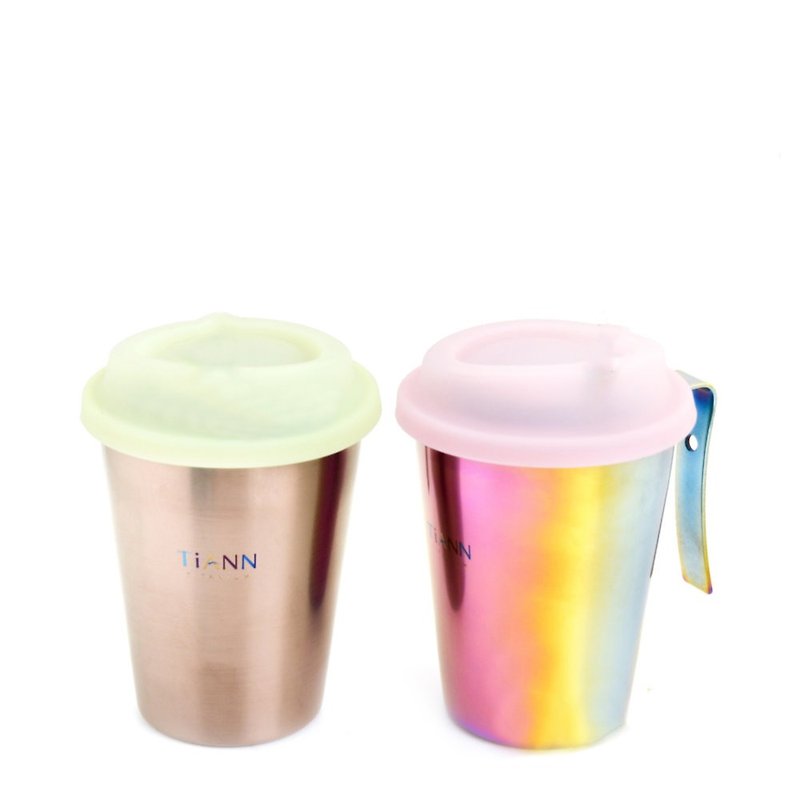 TiCup Titanium Beer Mug (Multicolor/Cocoa) with Cup Lid (4 colors to choose) - แก้วมัค/แก้วกาแฟ - โลหะ หลากหลายสี