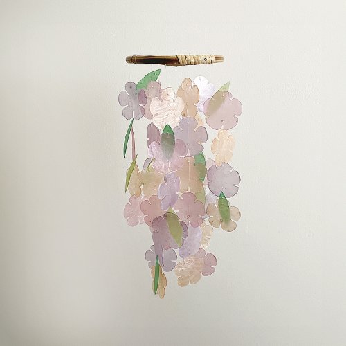 HO’ USE PRE-MADE| African Cherry Blossom Bakery-Sunshine| Shell Wind Chime Mobile|#1-236