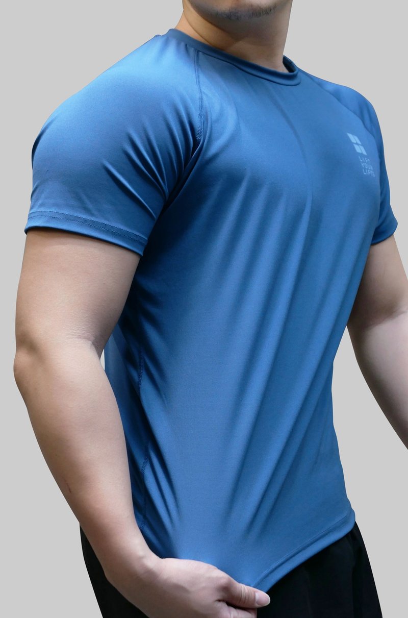 Wear this dry collagen limited edition unisex/men's top neatly and stylishly. - Men's T-Shirts & Tops - Other Man-Made Fibers Blue