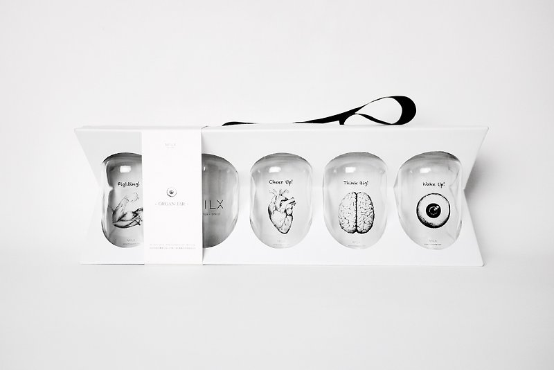 器官系列小瓶禮盒五件組 - 飲料提袋/杯袋/杯套 - 玻璃 透明