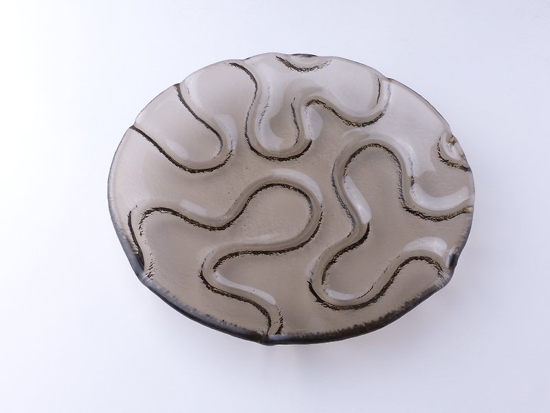 Icon Curve Glass Plate Round 20cm-95002 - จานเล็ก - แก้ว 